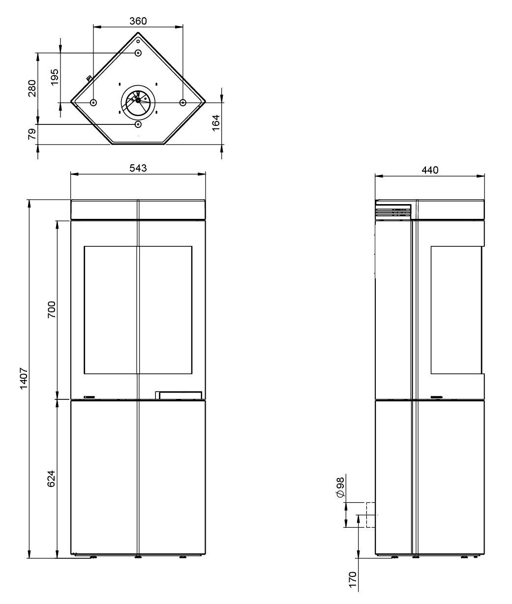 Maßzeichnung Nordpeis Quadro Colorado 