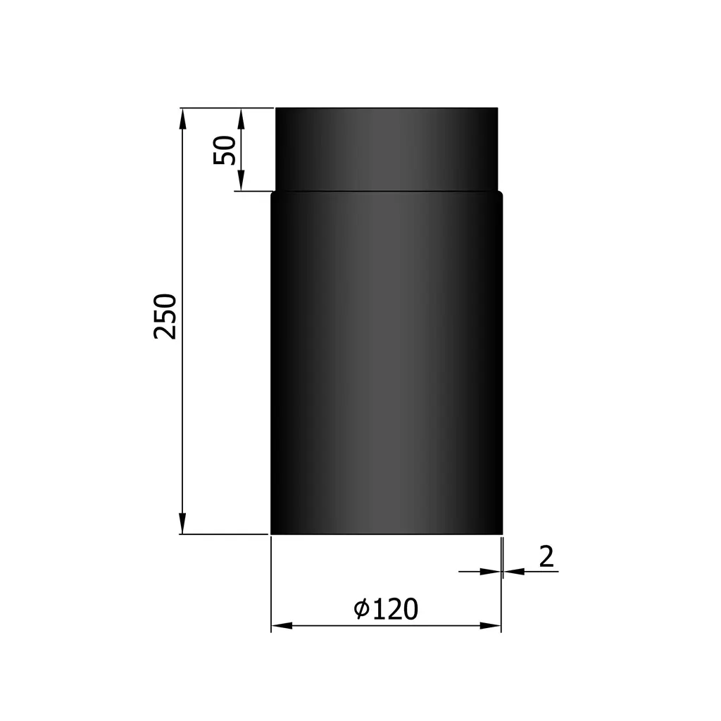 Rauchrohr Länge 250 mm, Ø120mm