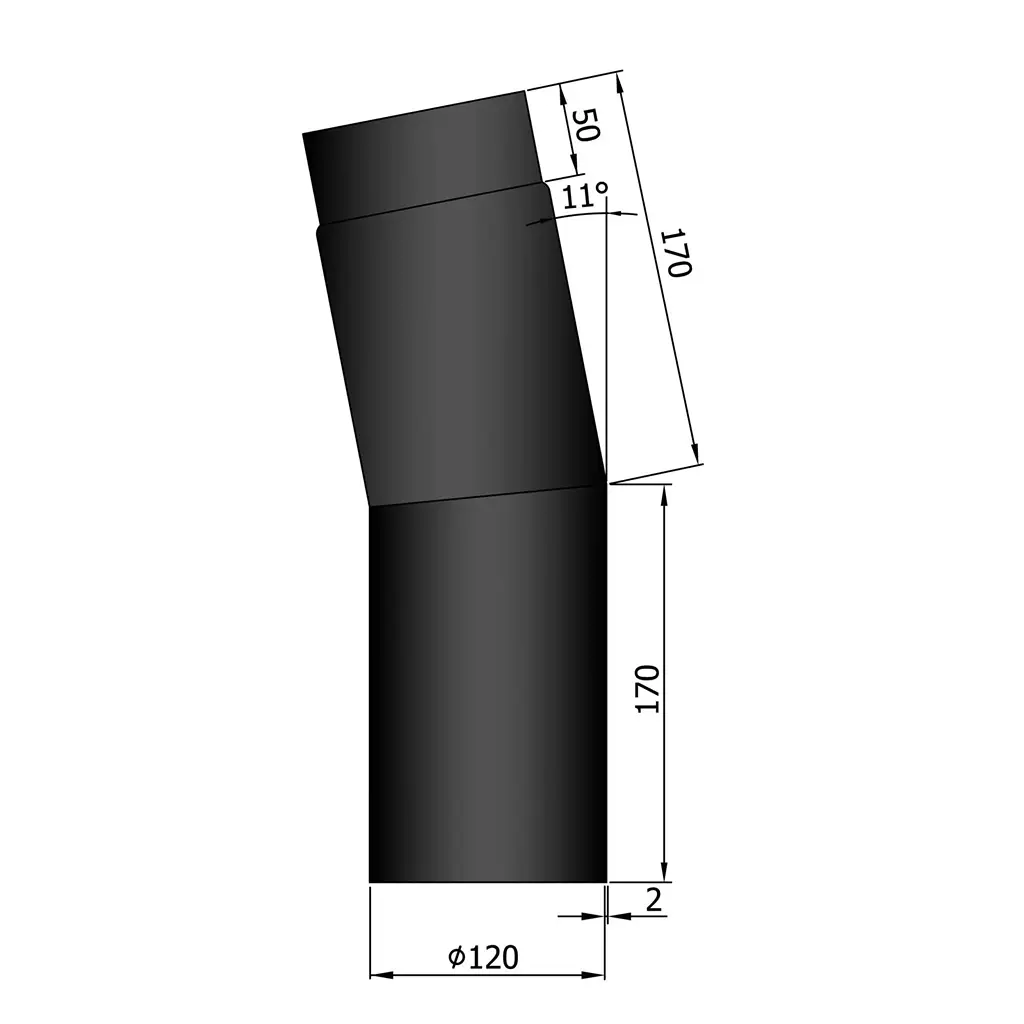 Rauchrohr-Bogen 11°, Ø120mm