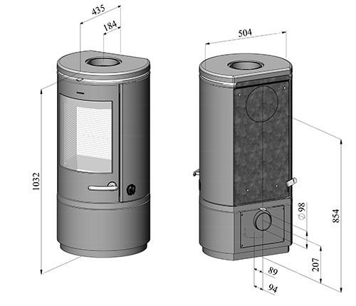 Maßzeichnung Morsø 7840