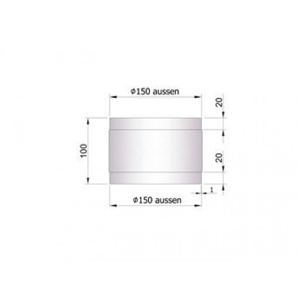 Steckverbinder für Rauchrohr Ø120/130/150mm_Maße2