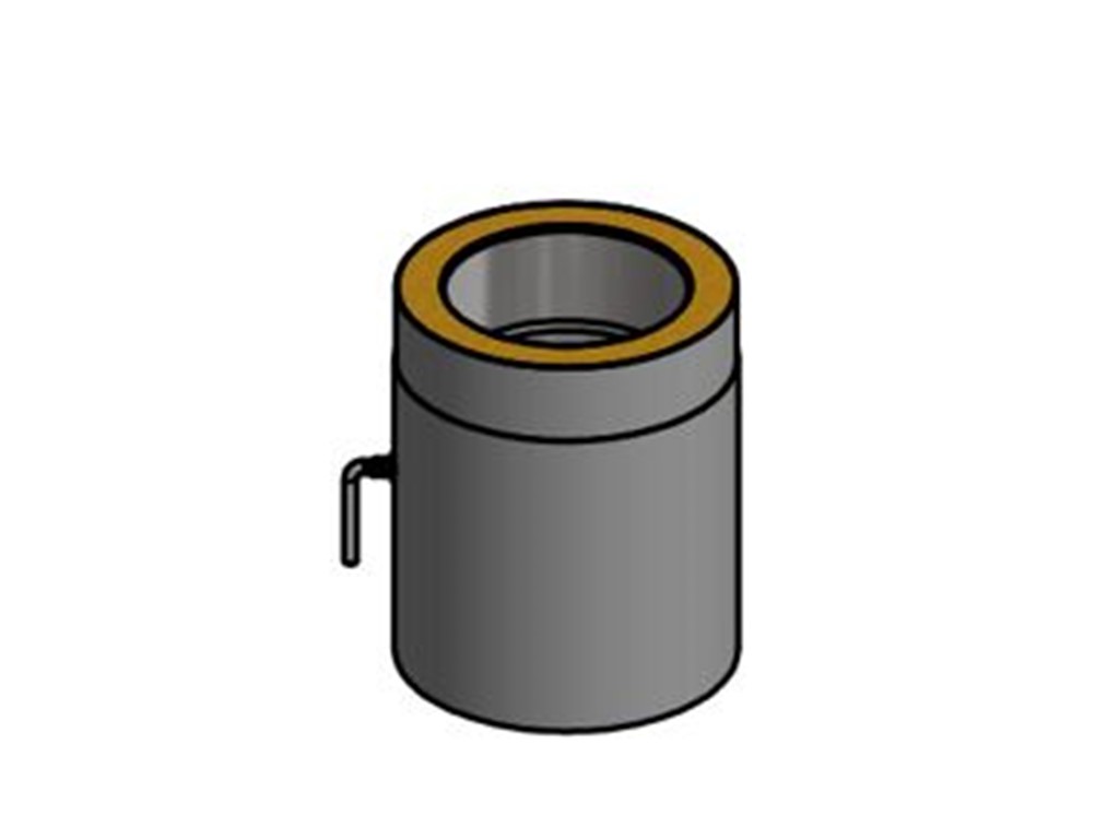 Rauchrohr isoliert mit Drosselklappe Ø innen 150mm, 250mm