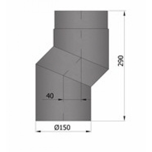 Rauchrohrversatzstück, 4cm, Ø150mm_Maße
