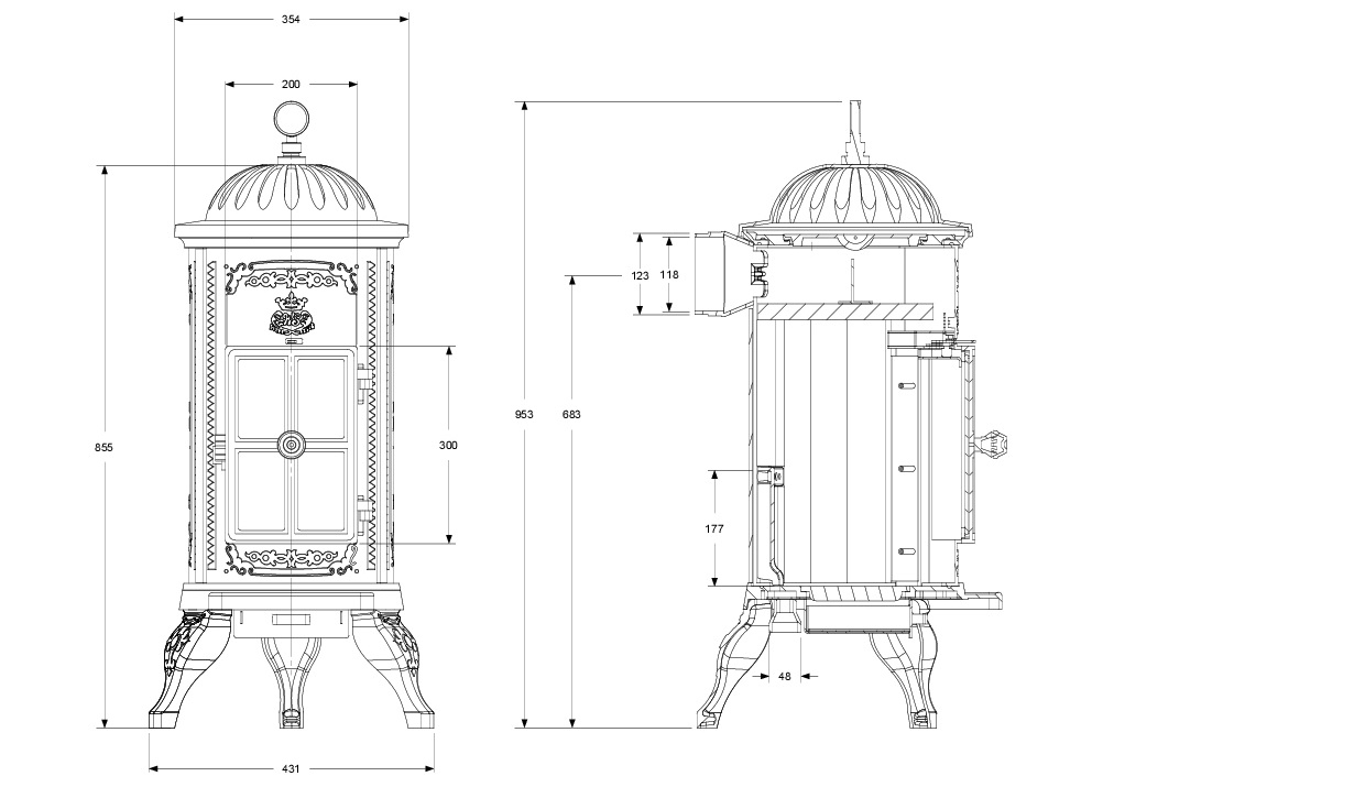 Maßzeichnung Westbo Carl