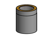 Rauchrohr isoliert, Ø innen 150mm, L 250mm