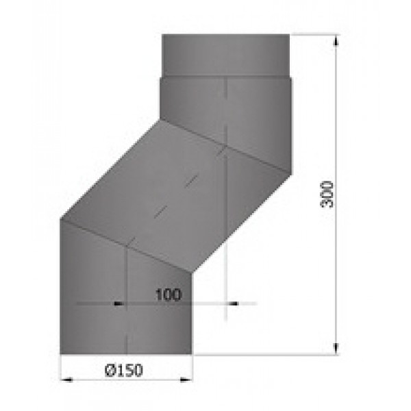 Rauchrohrversatzstück, 10cm, Ø150mm_Maße