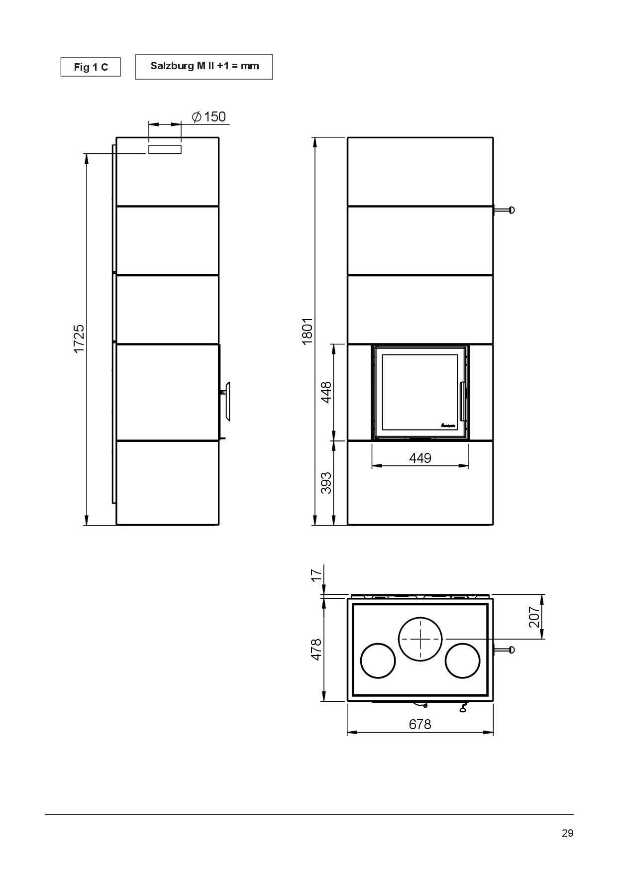 Maßzeichnung Nordpeis Salzburg II +1