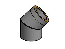 Bogen 45°  isoliert, Ø innen 150mm