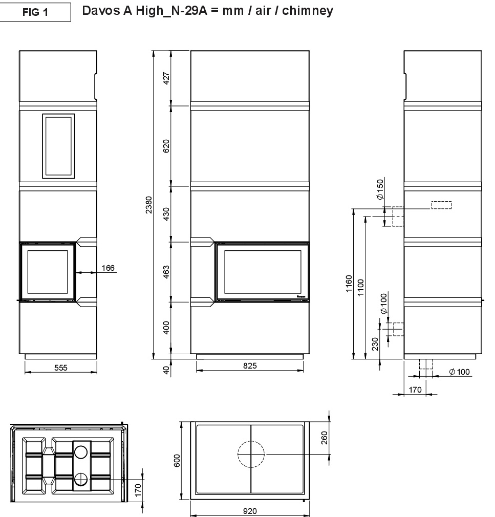 Maßzeichnung Nordpeis Davos A High
