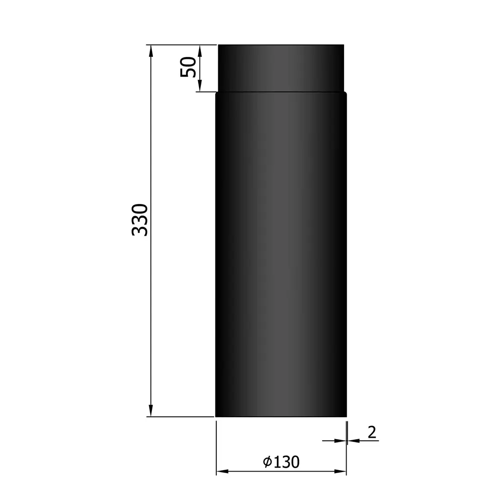 Rauchrohr Ø130mm Länge 330 mm
