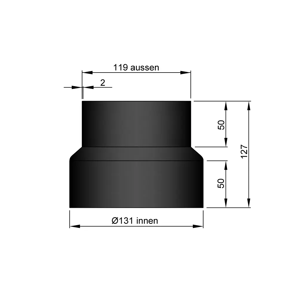 Erweiterung 120/130 aussen Ø129/125mm