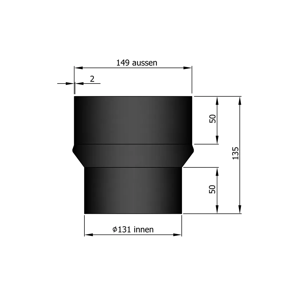 Erweiterung 130/150 aussen Ø135/149mm