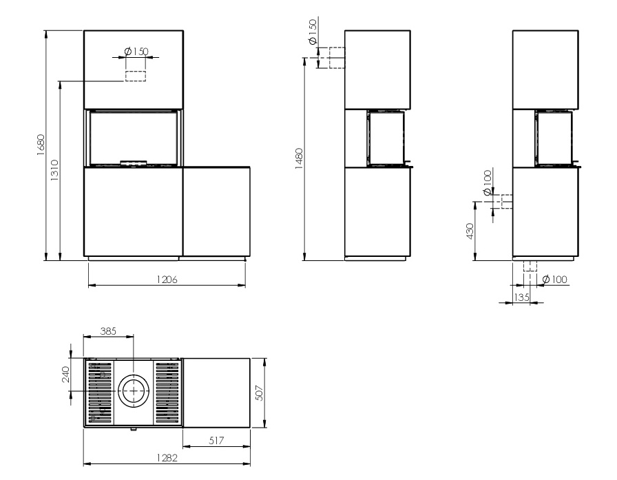 Maßzeichnung Nordpeis Monaco Hoch