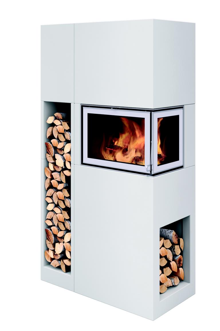 Nordpeis Pisa chrom/weiß mit Holzfach