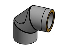 Bogen 2x45°  isoliert, Ø innen 150mm