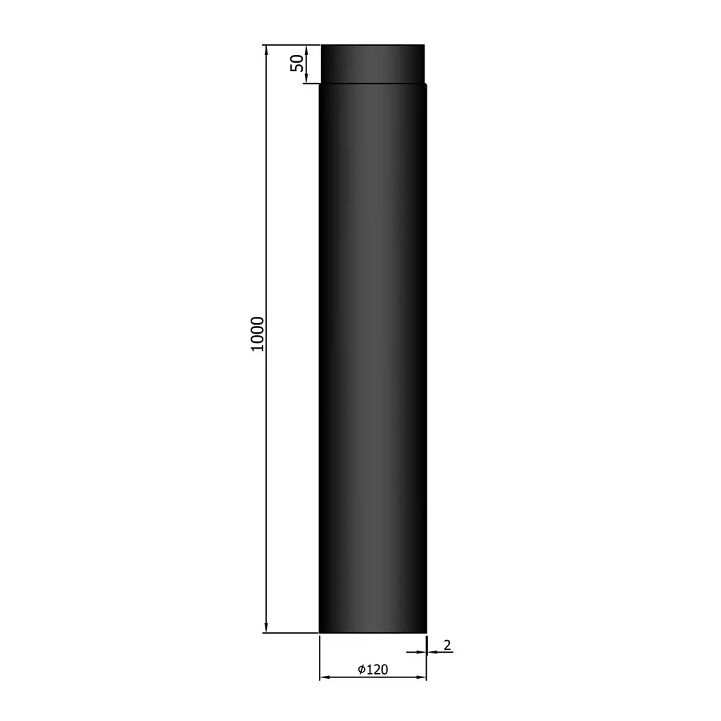 Rauchrohr Länge 1000 mm, Ø120mm