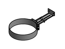 Wandhalterung mit Rohrschelle, verstellbar L:125-200mm