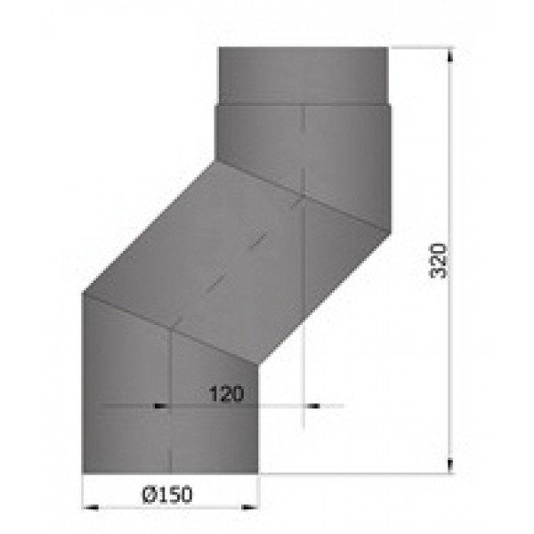 Rauchrohrversatzstück, 12cm, Ø150mm_Maße