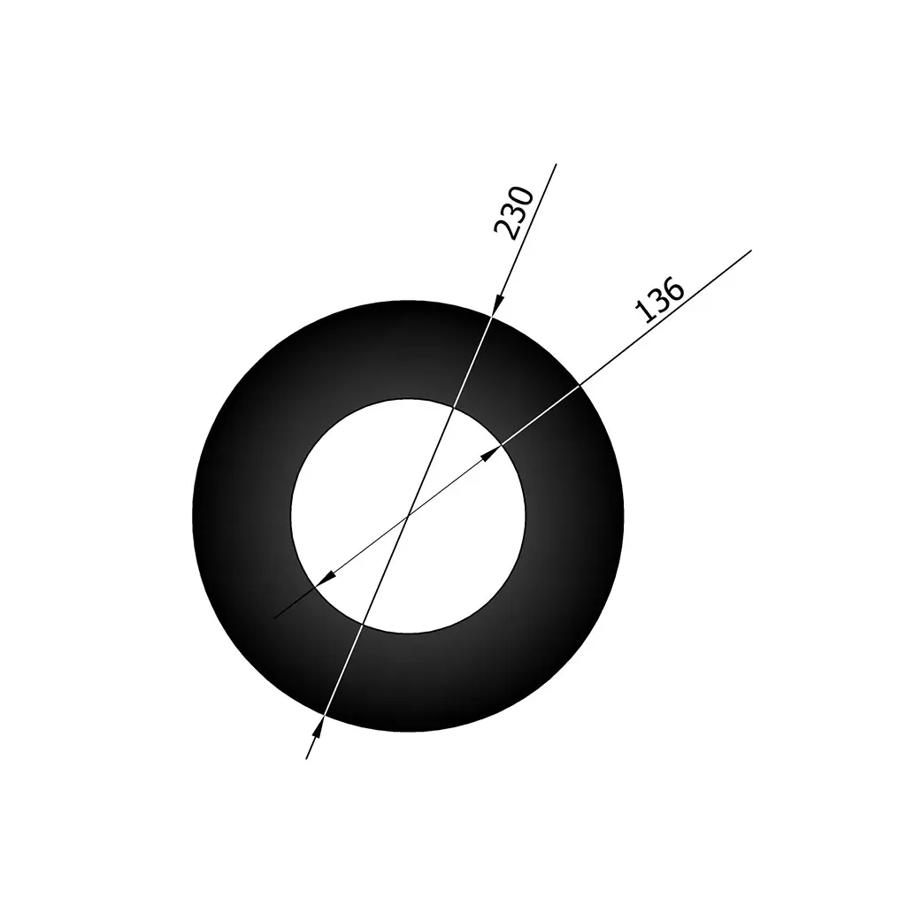 Wandrosette für Rauchrohr Ø130mm, 5cm Rand
