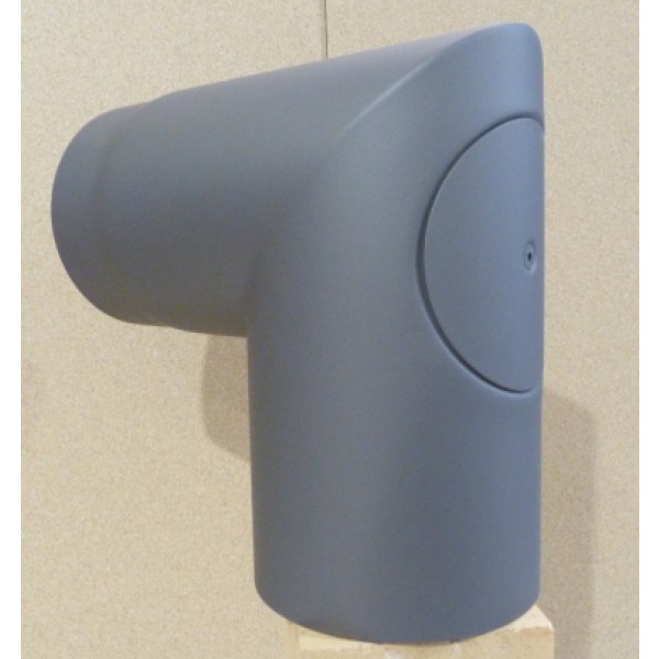 Rauchrohrbogen Ø150mm, 90°mit Reinigungsöffnung