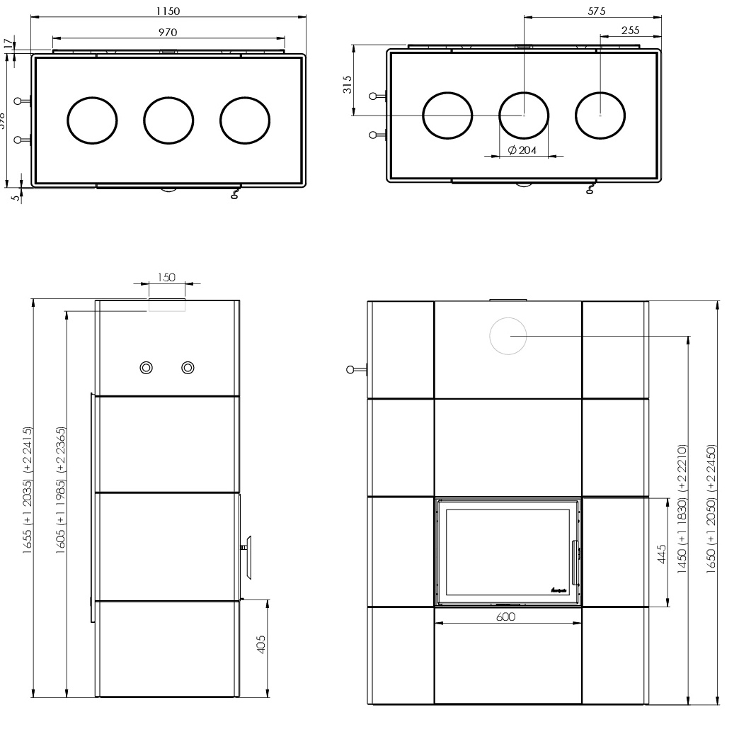 Maßzeichnung Nordpeis Salzburg XL+2