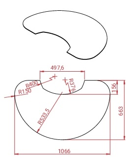 Maßzeichnung Glasvorlegeplatte