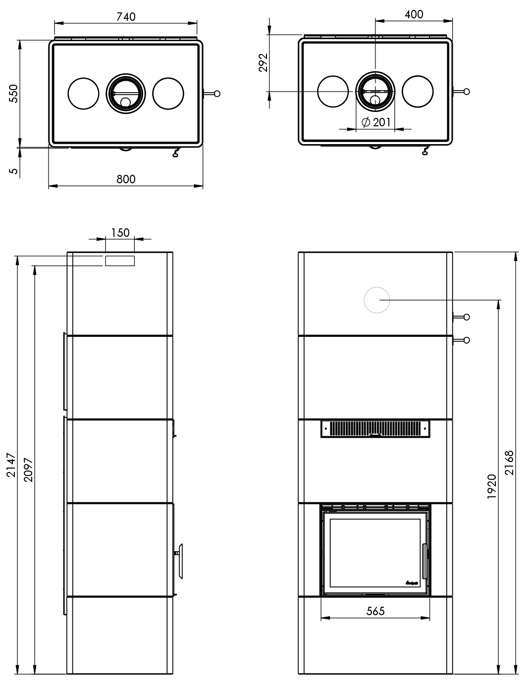 Maßzeichnung Nordpeis Salzburg L +1 Konvektion