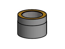 Rauchrohr isoliert, Ø innen 150mm, L 150mm