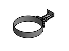 Wandhalterung mit Rohrschelle, verstellbar L: 90-125mm