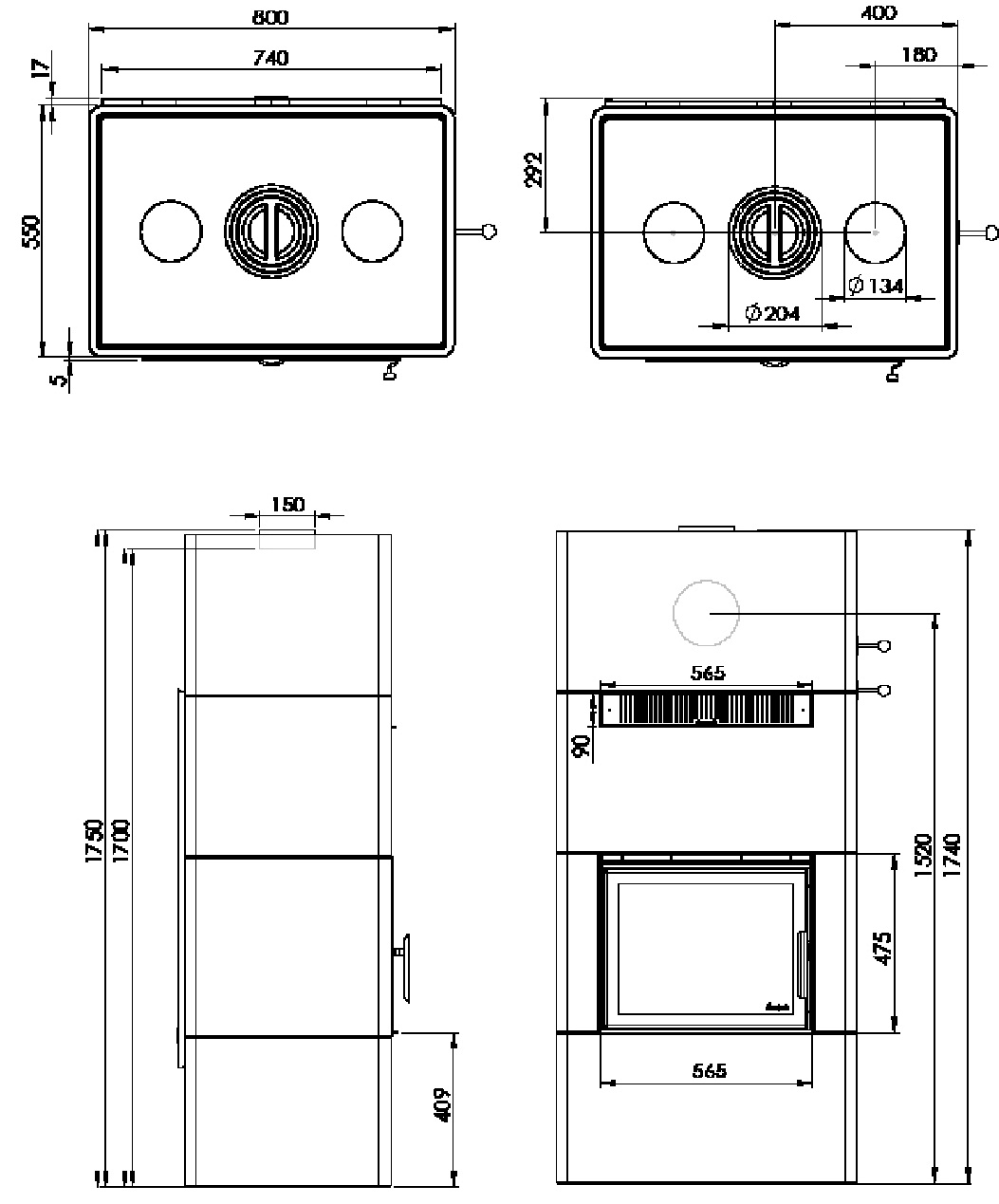 Maßzeichnung Nordpeis Salzburg L Konvektion
