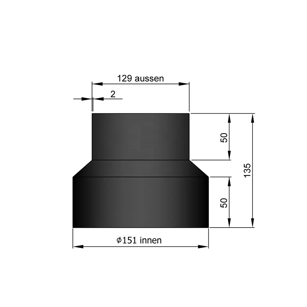 Reduktion 150/130 aussen Ø155/129mm