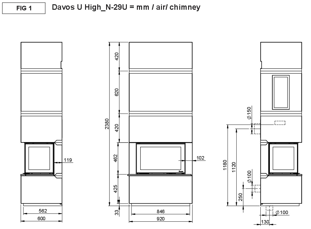 Maßzeichnung Nordpeis Davos U High
