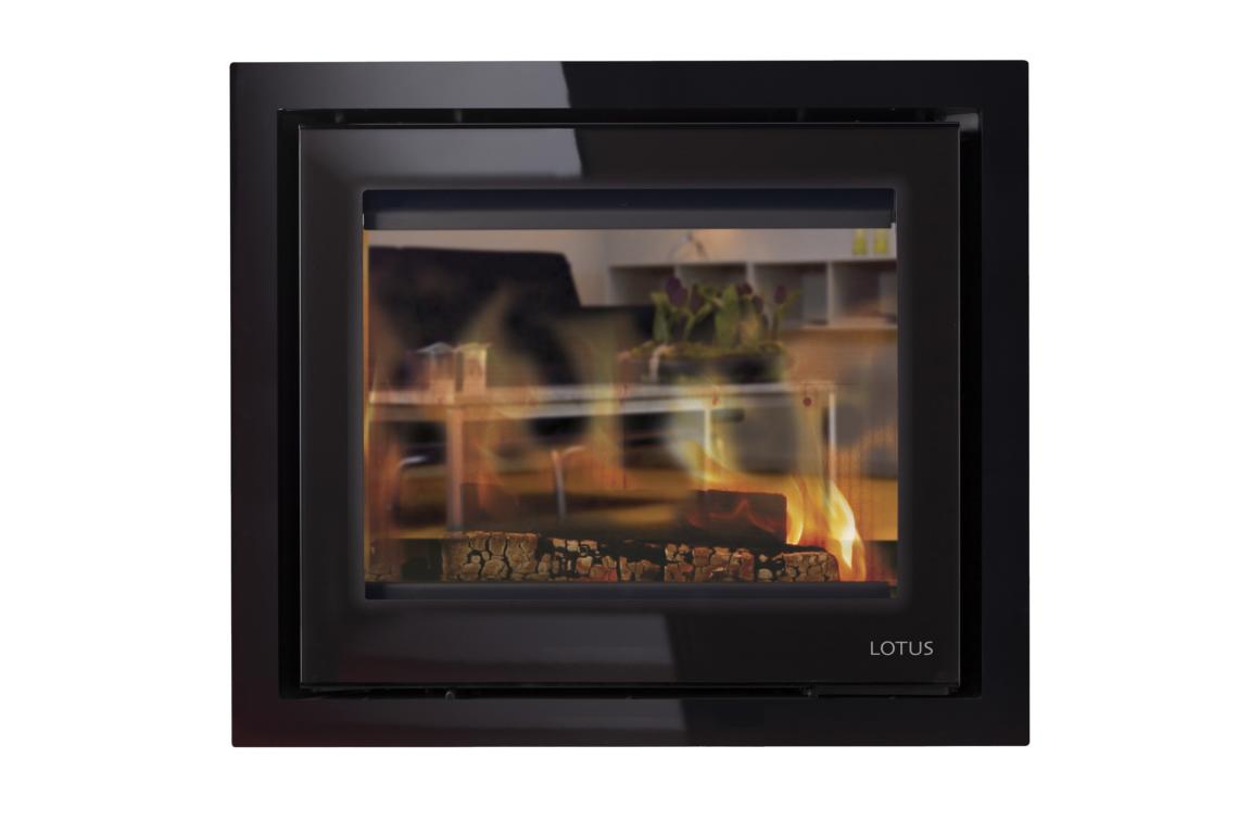 Lotus H570 T Durchsichtkamin Black Magic